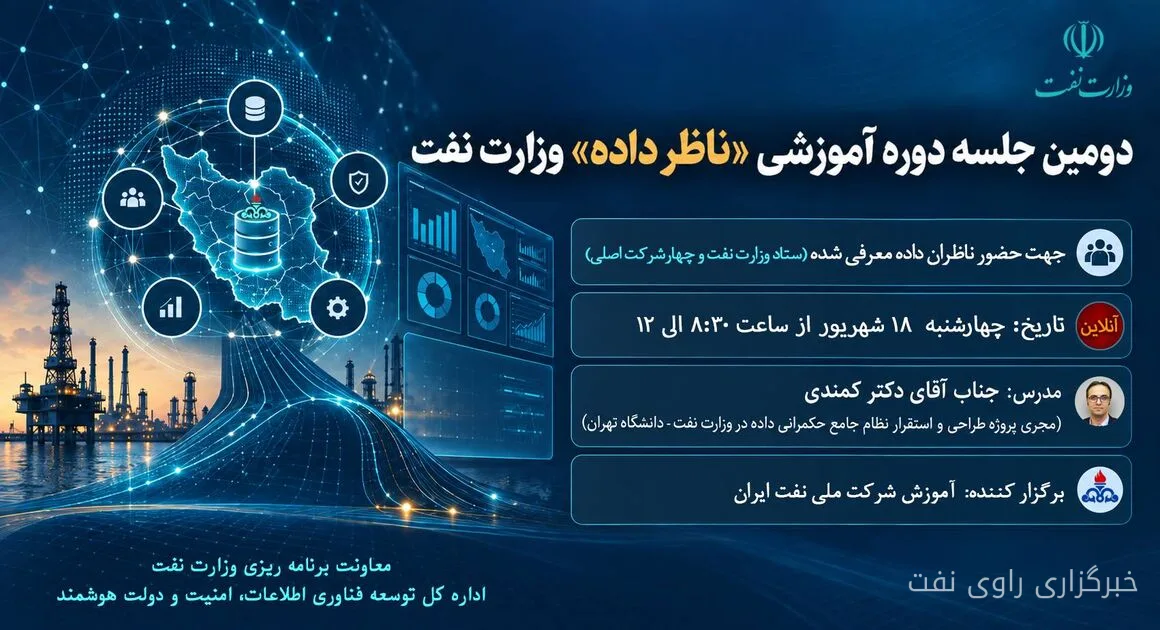 دومین جلسه آموزشی «ناظر داده» وزارت نفت؛ گام جدید در مسیر تحول دیجیتال